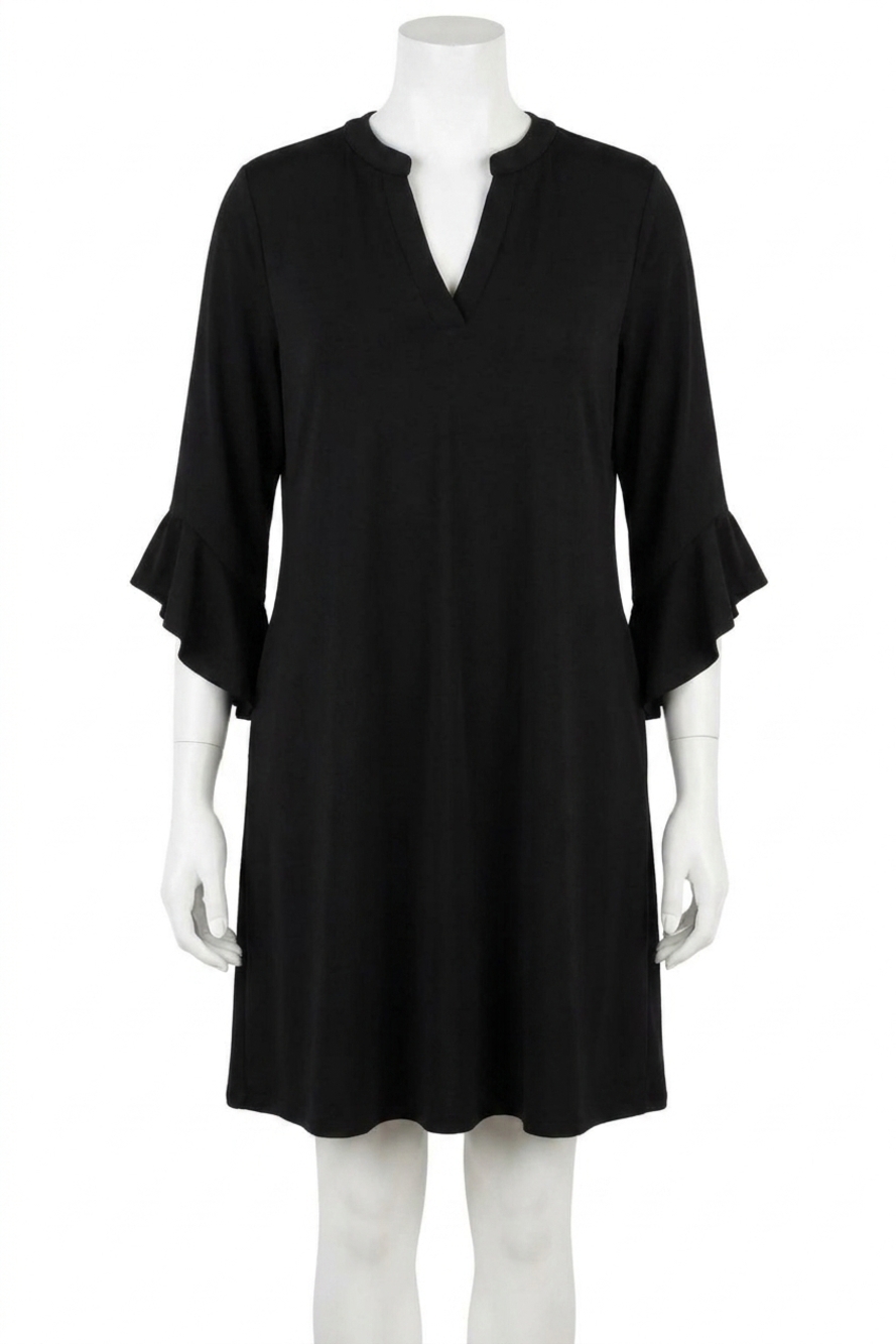 NEW HONEYME gabby ruffle sleeve dress in black